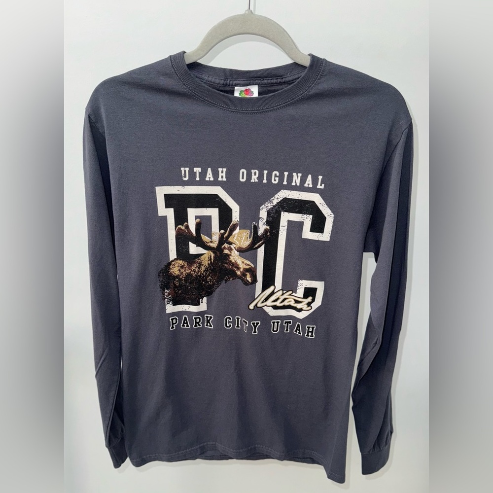 Park City Utah Gray Long Sleeve Shirt, Size S